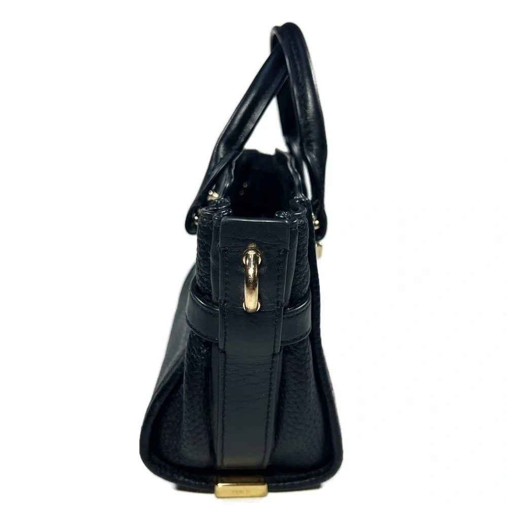 Coach Swagger 20 Belted Mini Black Gold Tone Pebbled Leather Crossbody size S